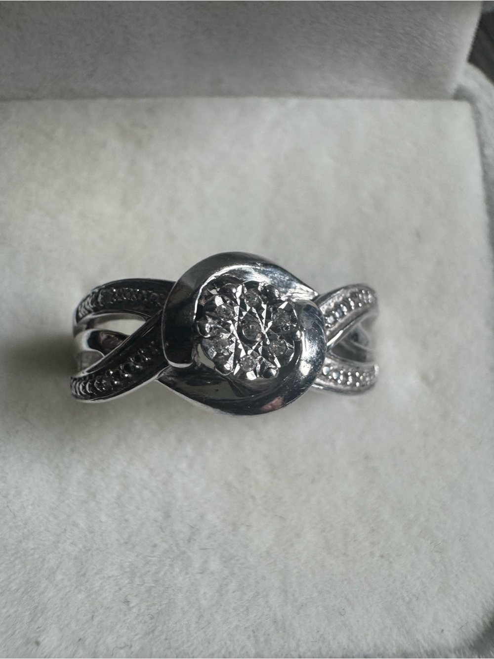 Stamped 925 Women's Ring in Silver with diamonds. New without tags. Retail $240
